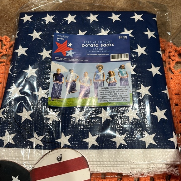 6 Pack of Potato Sacks Americana Decor Bundle - Picture 2 of 9